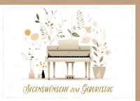 Faltkarte Klavier - Segenswünsche zum Geburtstag
