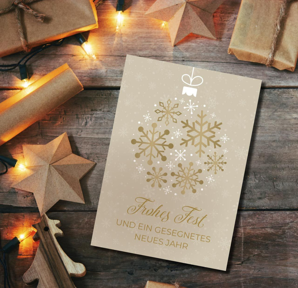 Postkarten Christbaumkugel - Jakobus 1,17