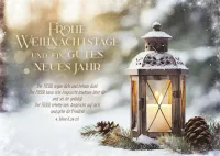 Postkarte Laterne im Schnee - 4. Mose 6,24-26