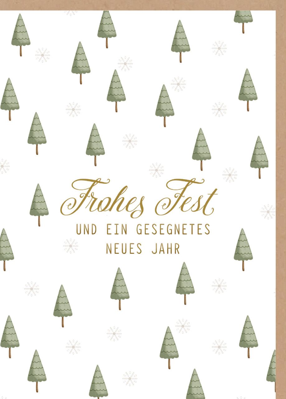 Faltkarte Weihnachten Bäume - Epheser 2,17