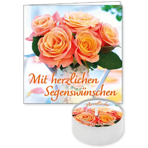 Mit herzlichen Segenswünschen (Lichtgruß)
mit passender Faltkarte (9 x 9 cm) - Karte und...