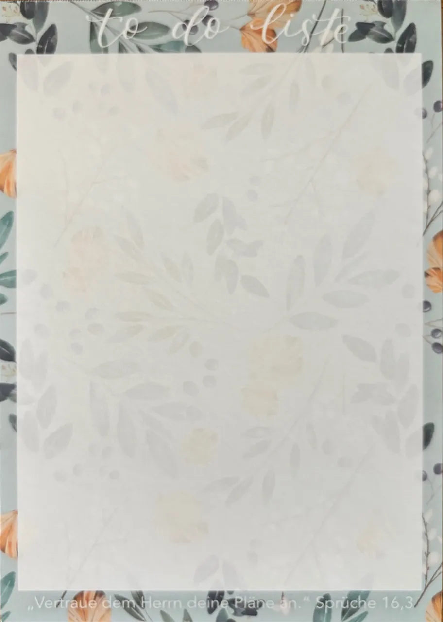 To-Do-Liste "Vertraue dem Herrn deine Pläne" Spr.16.3