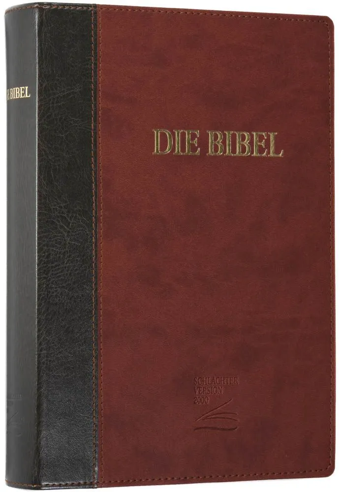 Allemand, Bible Schlachter 2000, gros caractères, duo gris-brun, reliée