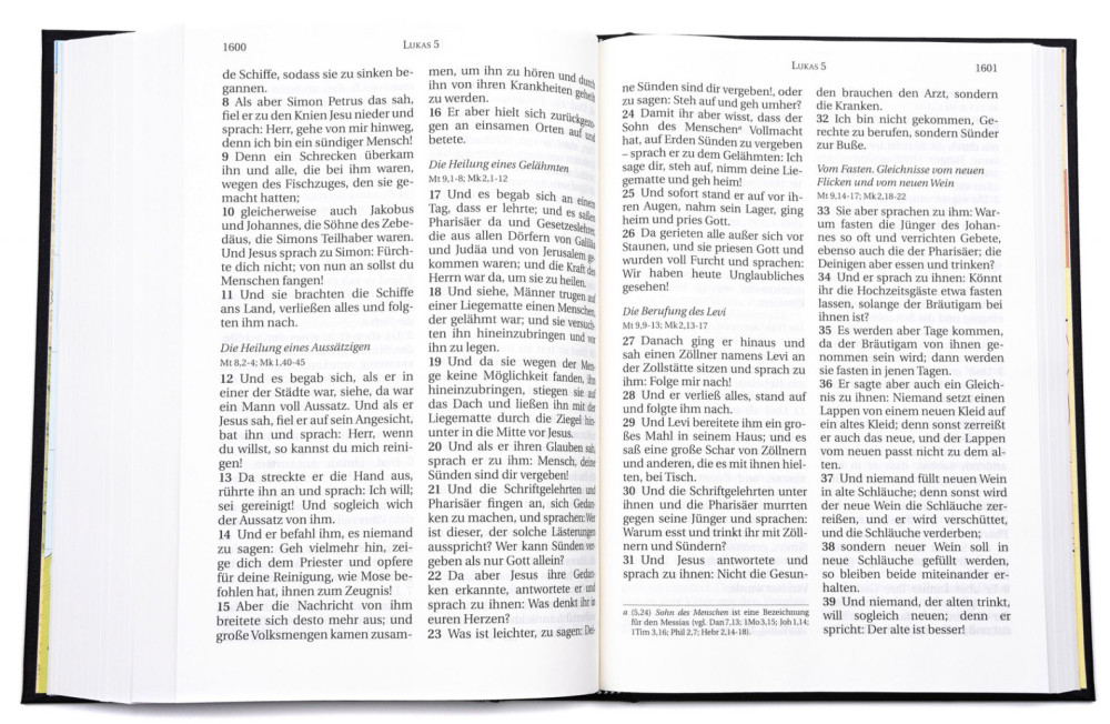 Allemand, Bible Schlachter 2000, grandes lettres, reliure cousue