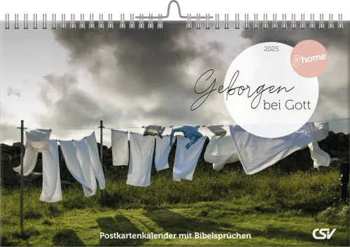 @Home Geborgen bei Gott - Aufstellkalender 12 Postkarten mit Bibelversen