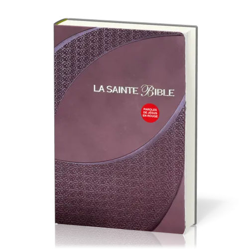 Bible Segond 1910, gros caractères, similicuir brun, onglets, tranche or - 2 rubans marque-pages,...