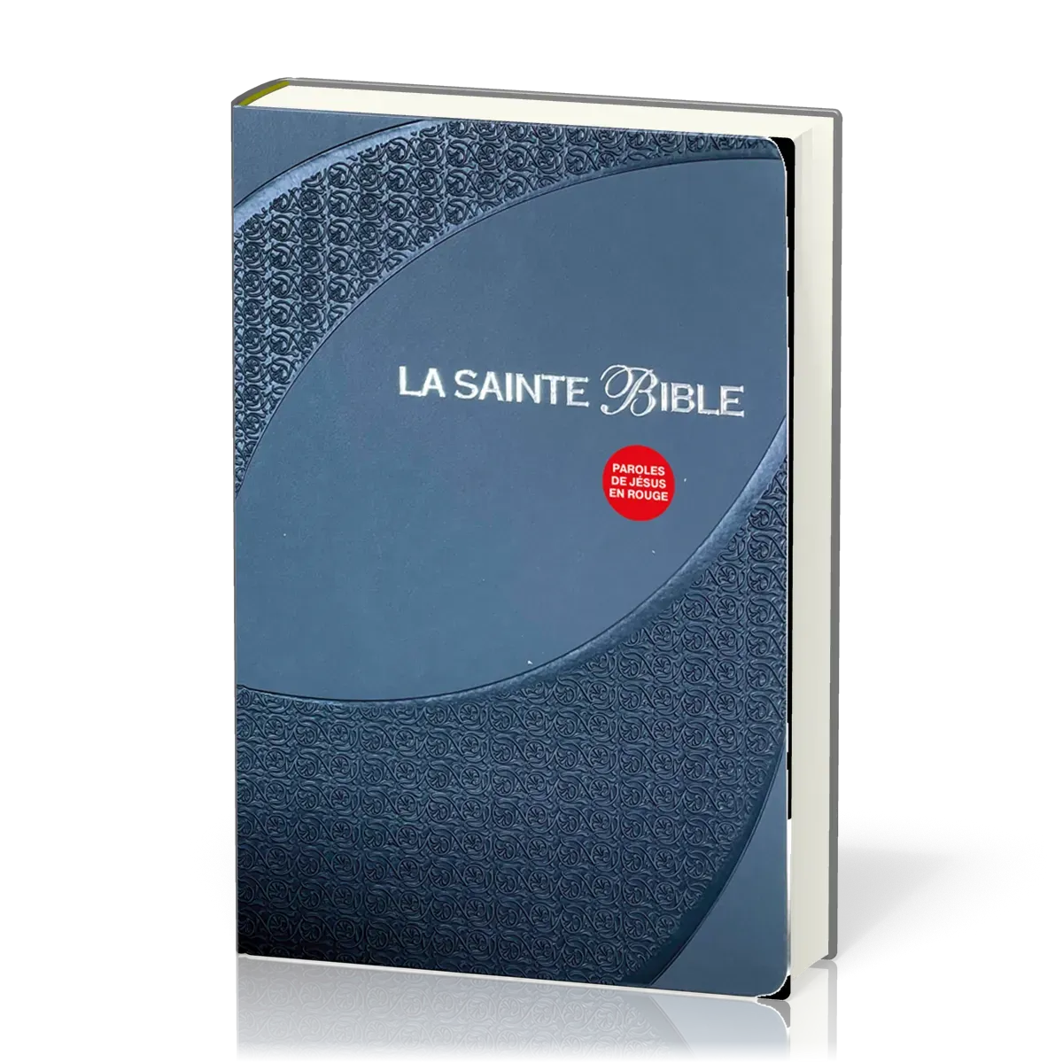 Bible Segond 1910, gros caractères, similicuir gris, onglets, tranche argent - 2 rubans...