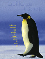 Blankbook Motiv Pinguin - Notizbuch "stille zu Gott"