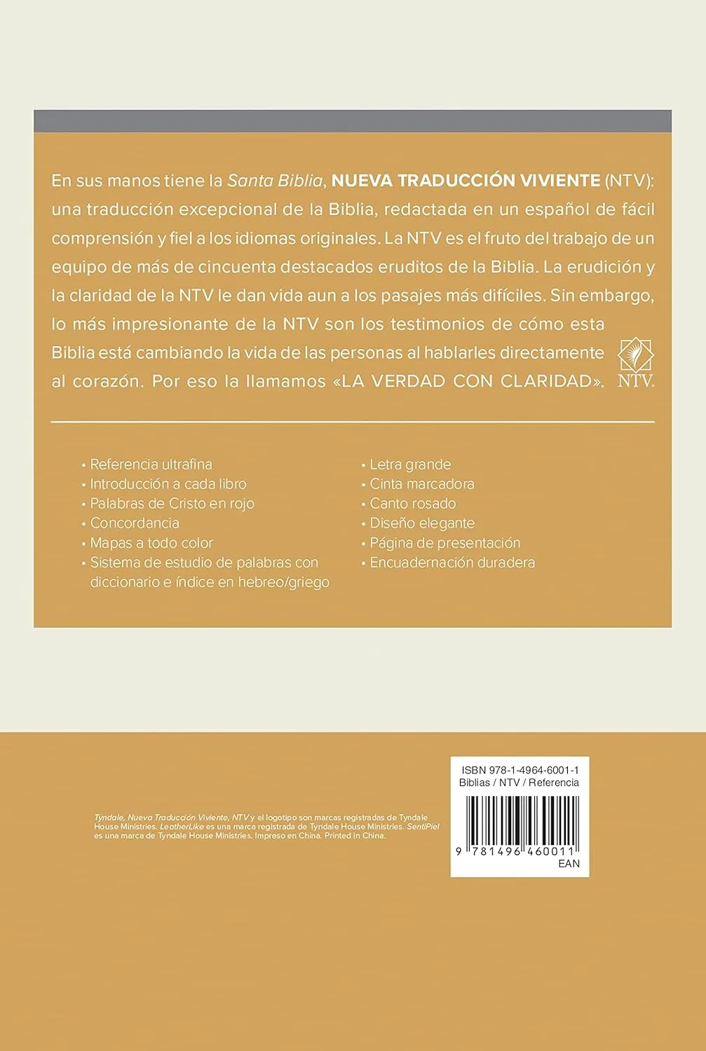 Espagnol, NTV Nueva Traduccion Vivente, Bible - gros caractères, ultrafine, tranche d'or rose