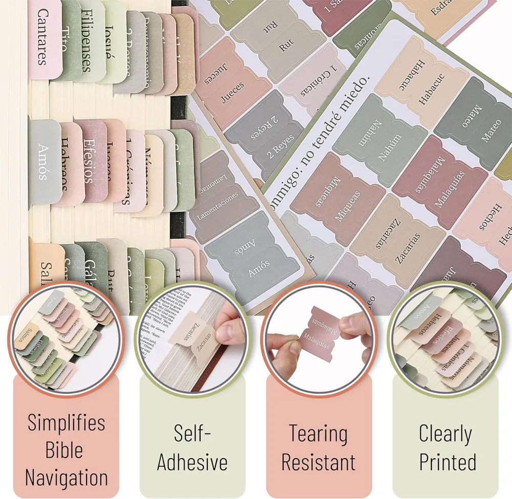 Espagnol, Cavaliers bibliques autocollants - 75 pièces, couleurs pastels