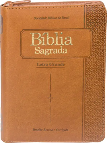 Portugais, Bíblia Sagrada Letra Grande, Flexível PU, Luxo, Zíper