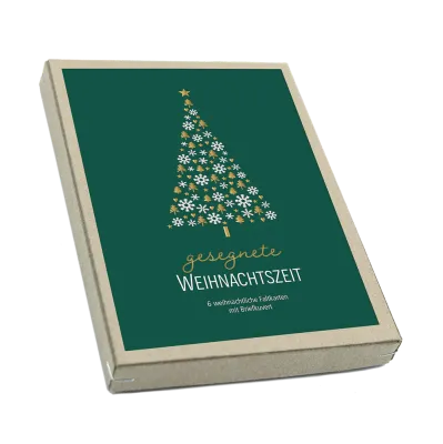 Gesegnete Weihnachtszeit - Kartenbox (6 Faltkarten in Box) - Box mit 6 Faltkarten und Umschlägen