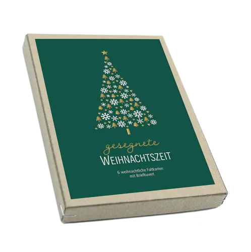 Gesegnete Weihnachtszeit - Kartenbox (6 Faltkarten in Box) - Box mit 6 Faltkarten und Umschlägen