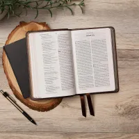 Anglais, Bible, New King James Version, compacte, similicuir noiir motif croix, paroles de Jésus...