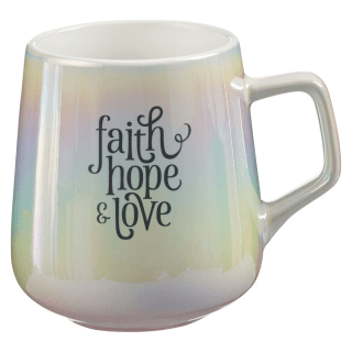 Tasse - Faith, Hope & Love - pastelfarbe, 384ml