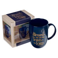 Tasse - Blessed is the one - dunkelblau, 444ml