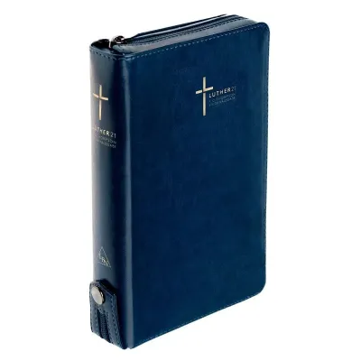 Luther 21 - F.C. Thompson Studienbibel - Cromwell-Leder blau, Reissverschlussm Griffregister,...