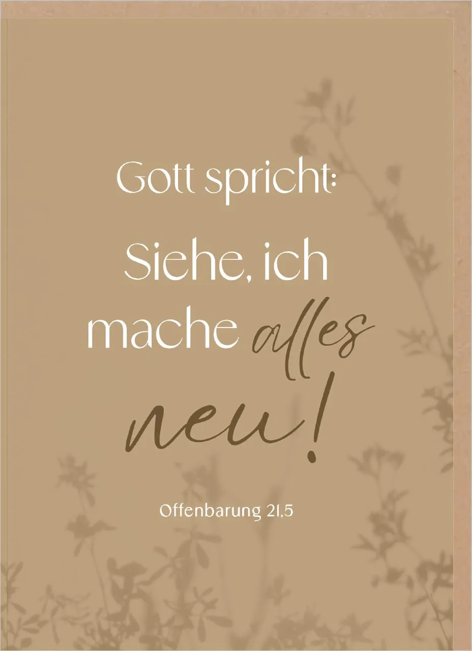 Faltkarte Jahreslosung 2026 Schattenspiel - Offenbarung 21,5