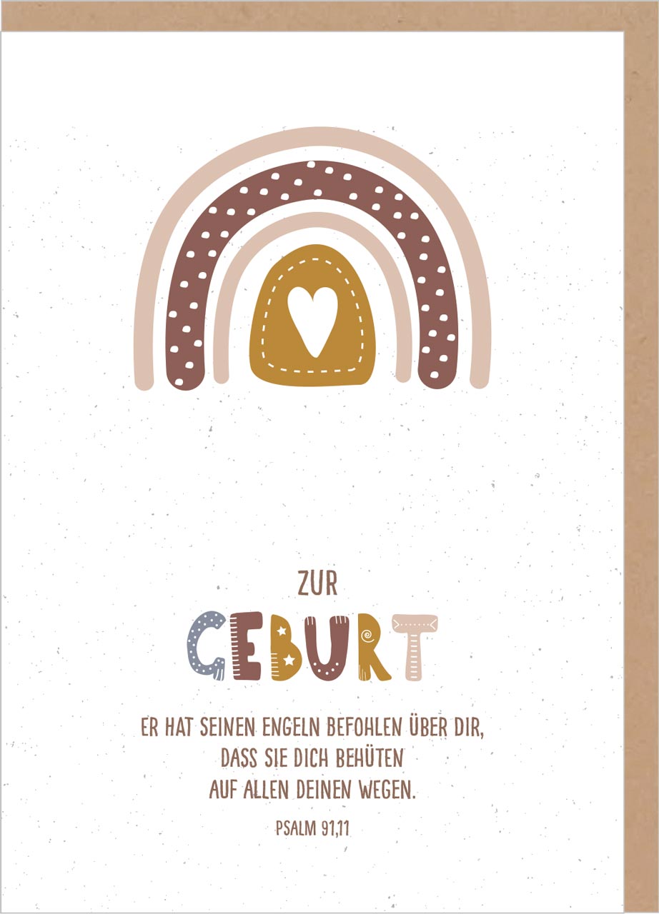 Faltkarte zur Geburt - Psalm 91,11