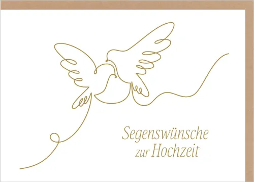 Faltkarte Hochzeit Vögel - nach Epheser 4,2.3