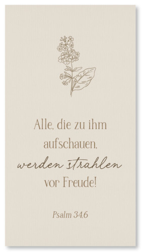 Metallschild Strahlen vor Freude - Psalm 34.6