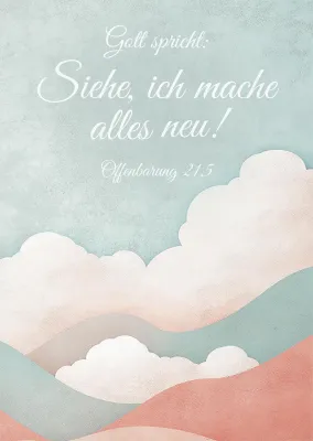Poster A3 JL 2026 Motiv Wolken - Offenbarung 21,5