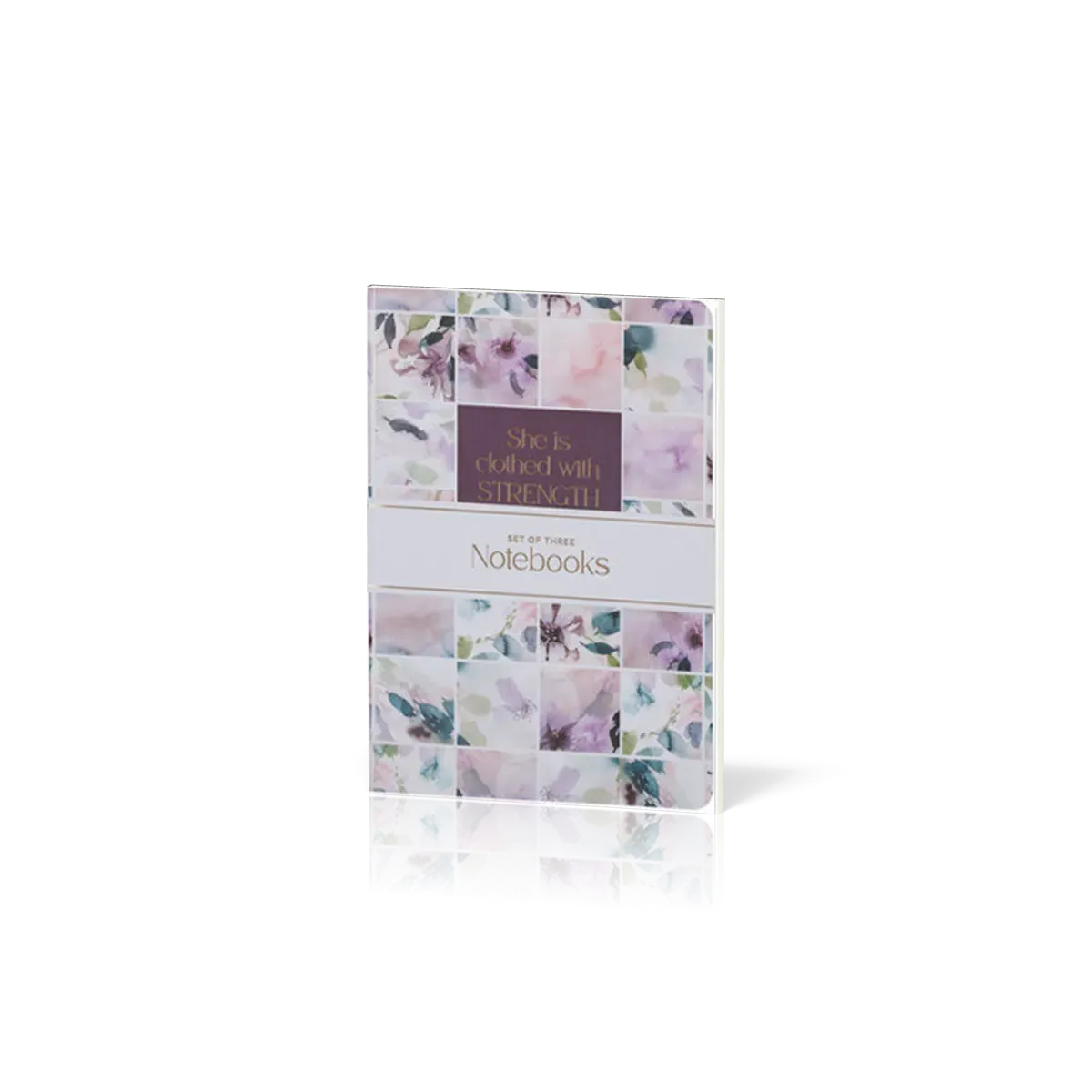 Strength and Dignity Purple Floral Notebook Set - 3-er Set