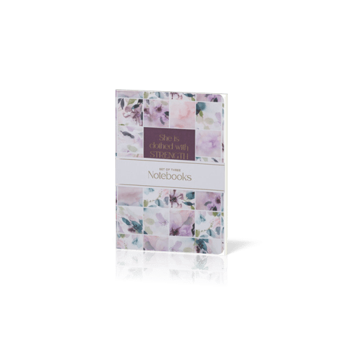 Strength and Dignity Purple Floral Notebook Set - 3-er Set