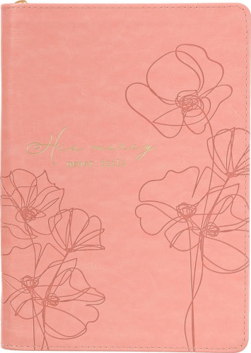 Mercy Blossom Pink Faux Leather Journal with Zipper Closure