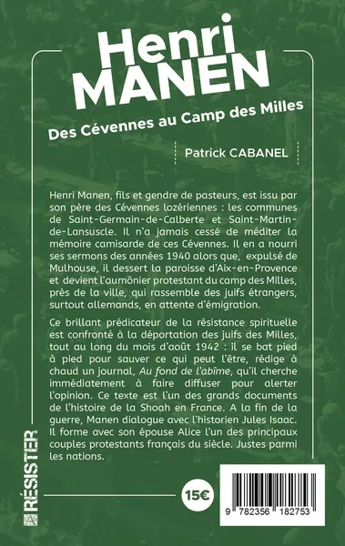 Henri Manen - Des Cévennes au Camp des Milles