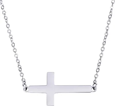 Kreuz - Halskette mit Anhänger aus Edelstahl