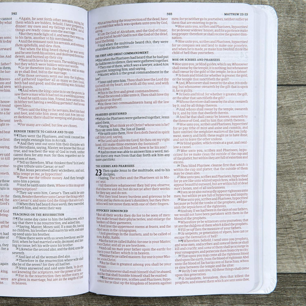 Anglais, Bible KJV, similicuir, blanche, Gift & Award