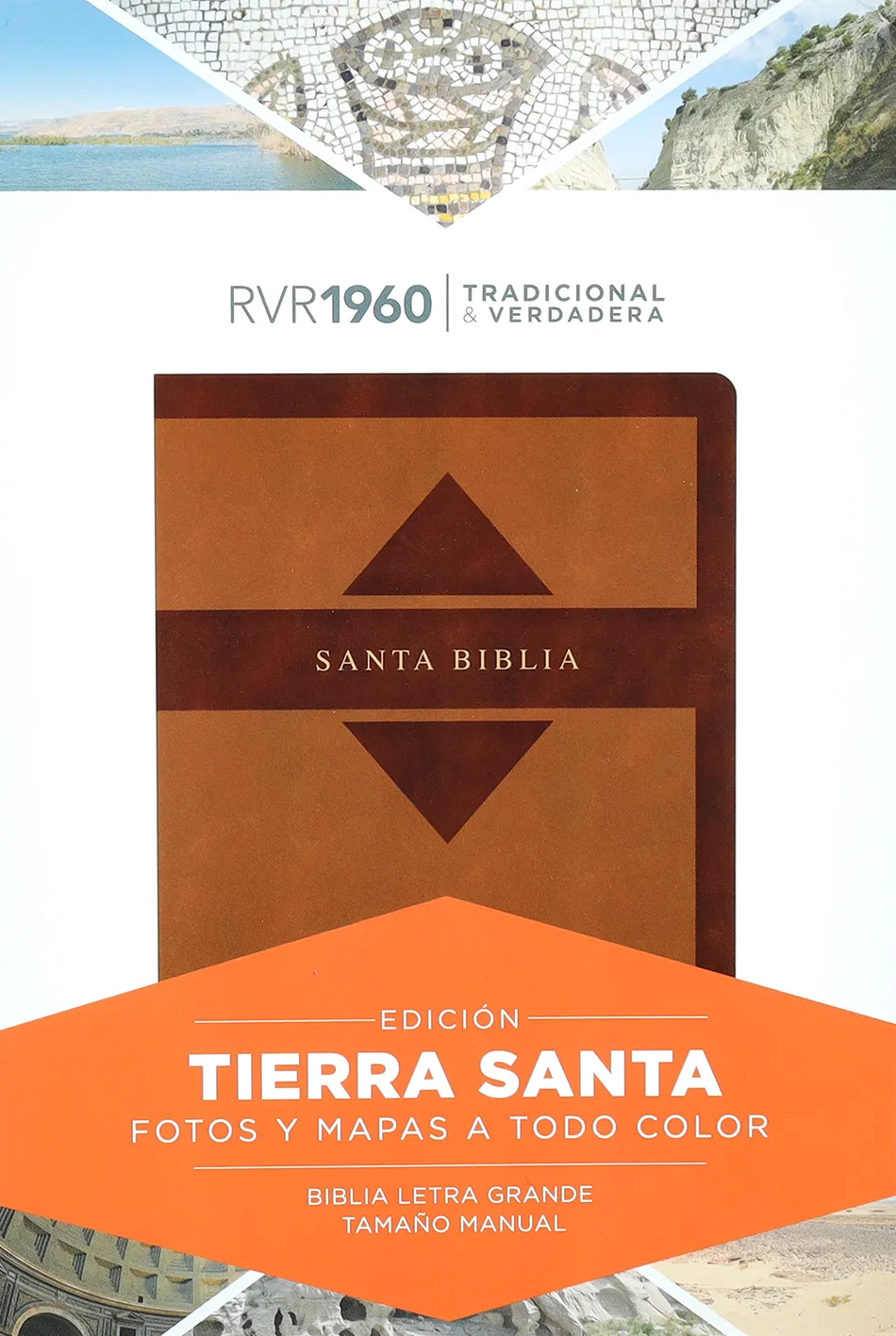 Espagnol, Bible, Reina Valera 1960, gros caractères, moyen format, similicuir café - Biblia letra...