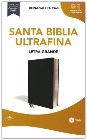 Espagnol, Bible, Reina Valera 1960, gros caractères, similicuir noir, paroles de Jésus en rouge -...