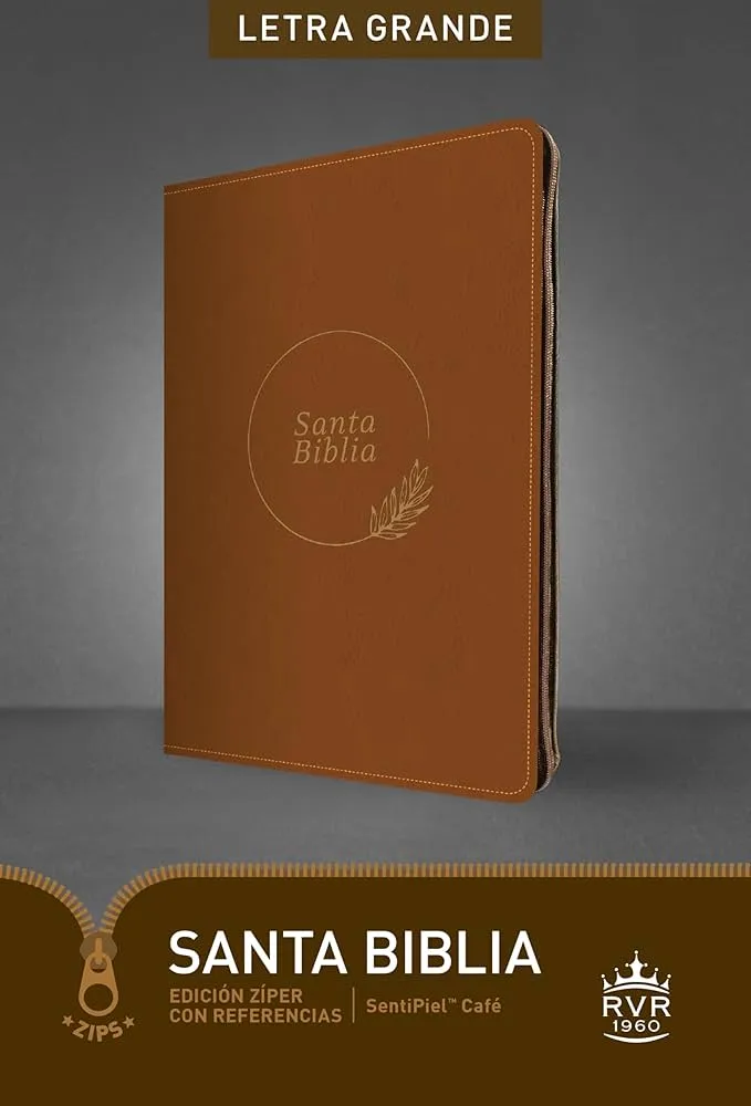 Espagnol, Bible, Reina Valera 1960, gros caractères, similicuir café, paroles de Jésus en rouge -...