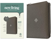 Anglais, NLT Compact Giant Print Zipper Bible, Filament Enabled (Leatherlike, Woven Cross Gray,...