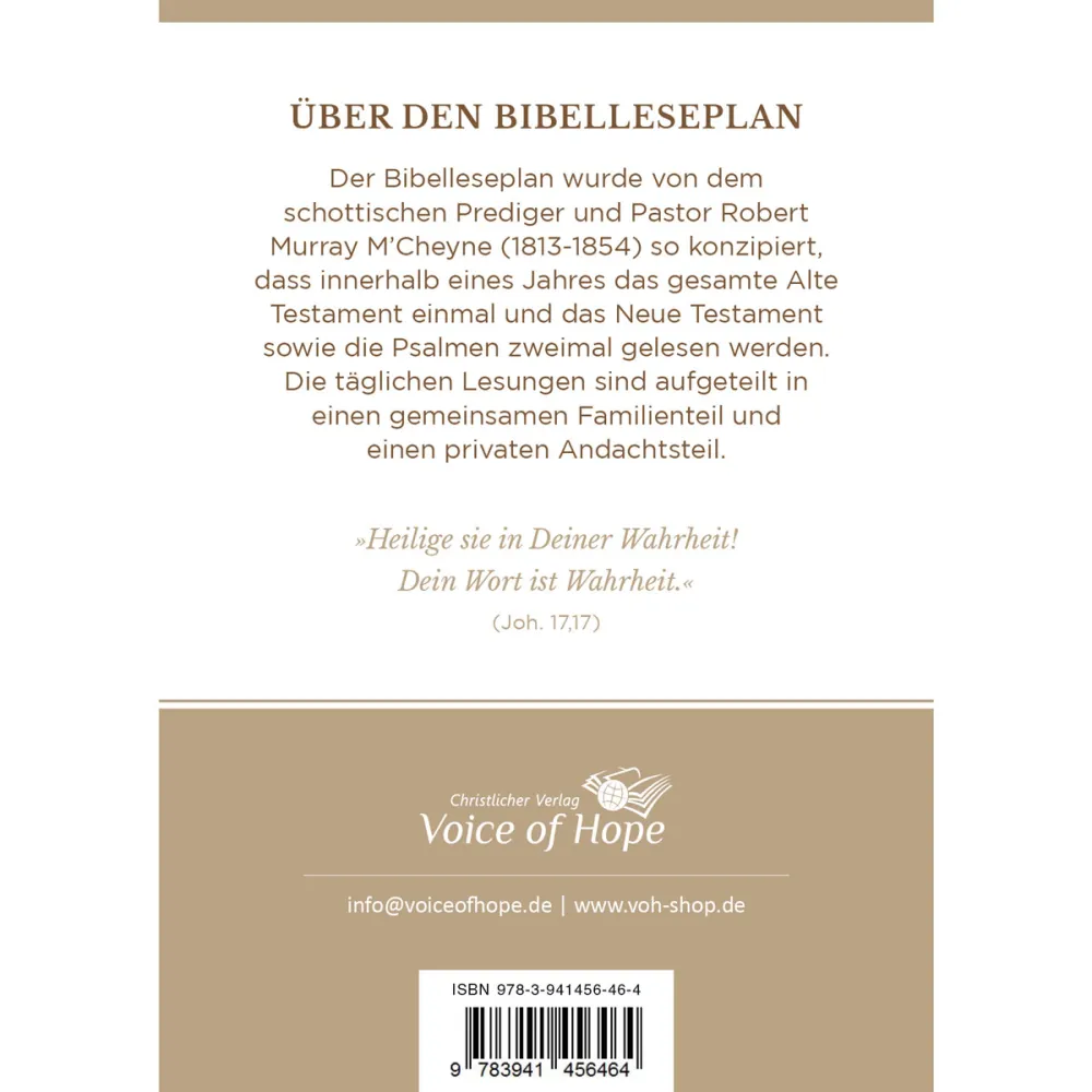 Tägliches Brot - Ein Leseplan durch die ganze Bibel (Bibelleseplan)