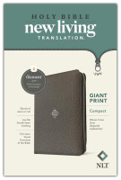 Anglais, NLT Compact Giant Print Zipper Bible, Filament Enabled (Leatherlike, Woven Cross Gray,...