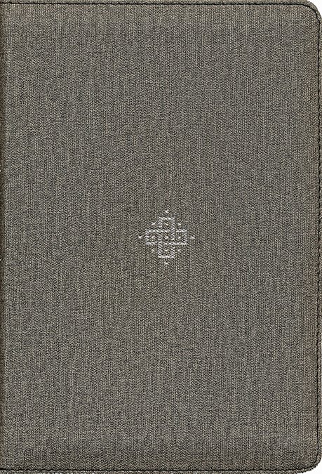 Anglais, NLT Compact Giant Print Zipper Bible, Filament Enabled (Leatherlike, Woven Cross Gray,...