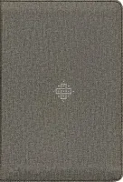 Anglais, NLT Compact Giant Print Zipper Bible, Filament Enabled (Leatherlike, Woven Cross Gray,...
