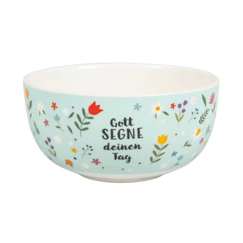 Müslischale - Gott seigne deinen Tag - 400ml, Blumenmotif