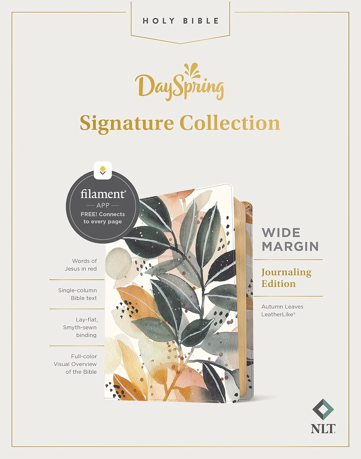 Englisch, NLT Wide Margin Bible, Filament-Enabled Edition (Leatherlike, Autumn Leaves)