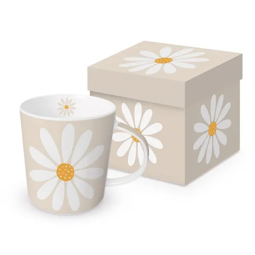 Tasse - Happy Flower - beige, 400ml