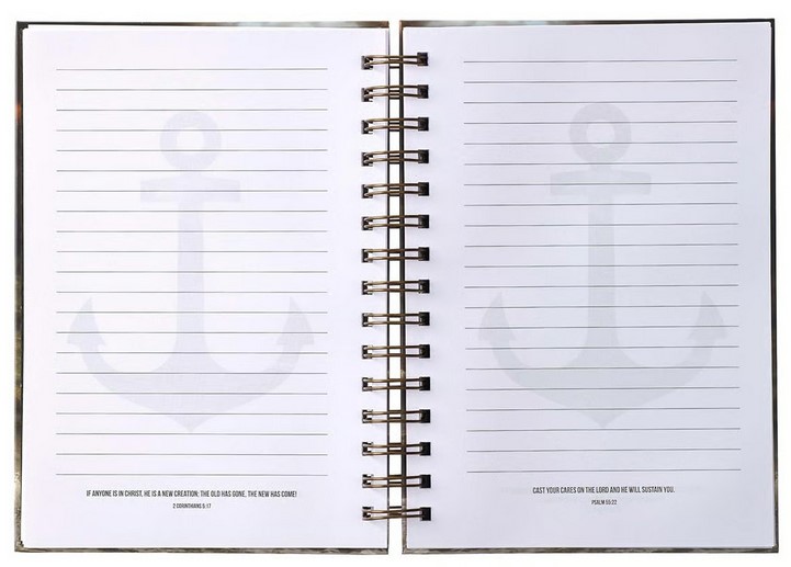 Notizbuch - Anchor for the soul / Anker für die Seele / Hebr 6:19 - mit Spiralbindung, Meeresmotif