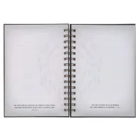 Notizbuch - Strong and courageous / Stark und mutig / Jos 1:9 - mit Spiralbindung, schwarz, grau,...