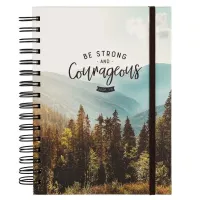Notizbuch - Be strong and courageous / Sei stark und mutig / Jos 1:9 - mit Spiralbindung, Bergmotif