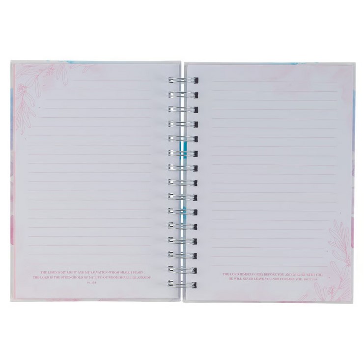 Notizbuch - Be still / Sei ruhig / Ps 46:10 - mit Spiralbindung, pastell Aquarell