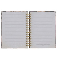 Notizbuch - Be strong / Sei stark / Jos 1:9 - mit Spiralbindung, schwarz, Blumenmotif