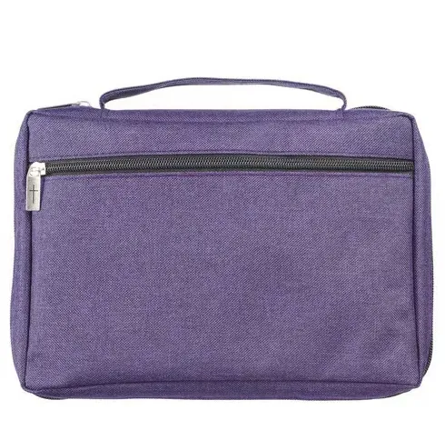Pochette Bible, Taille S, Ichthus, Toile Violette, avec poche extérieure