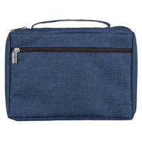 Pochette pour Bible bleu en tissu avec Ichtus - taille S